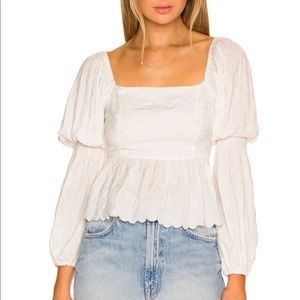 NWTS Line & dot Dakota top in white